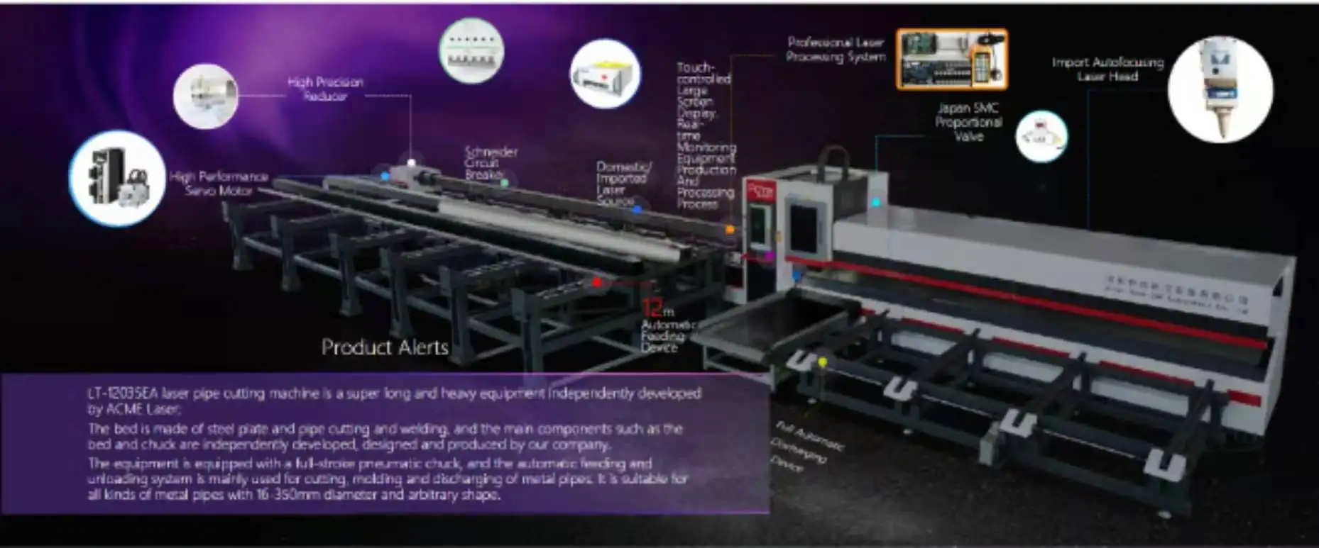 Machine de coupe laser à lit super long avec système de chargement automatique